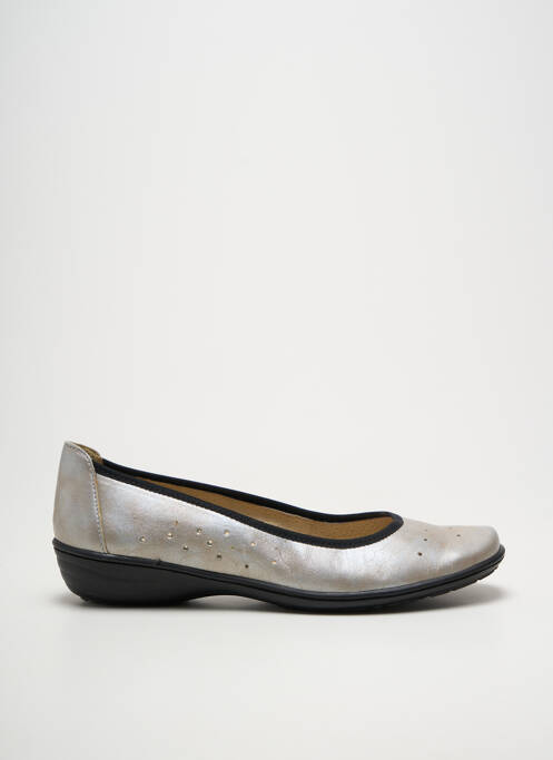 Ballerines semelle amovible talon plat jusqu'à 3cm argent GEO-REINO femme