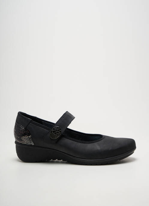 Ballerines fermeture scratch talon de 4 à 6cm noir GEO-REINO femme