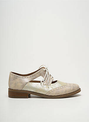 Derbies tissage satiné talon plat jusqu'à 3cm argent GEO-REINO femme