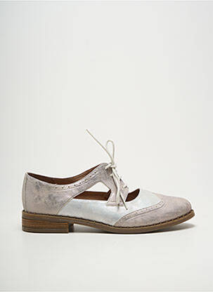 Derbies tissage satiné talon plat jusqu'à 3cm argent GEO-REINO femme