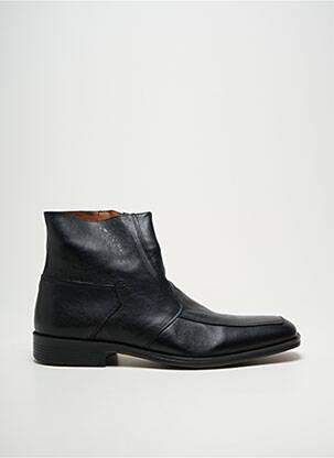 Bottines/boots bout carré talon bas noir SMANN homme