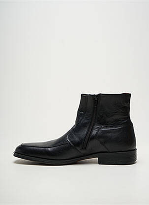 Bottines/boots bout carré talon bas noir SMANN homme
