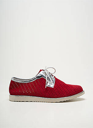 Derbies tissage satiné talon plat jusqu'à 3cm rouge SMANN femme