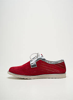 Derbies tissage satiné talon plat jusqu'à 3cm rouge SMANN femme