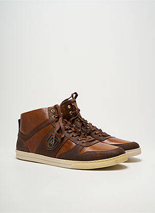 Baskets tissage satiné bout rond marron MEDELLIN homme