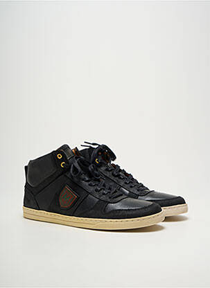 Baskets tissage satiné bout rond noir MEDELLIN homme