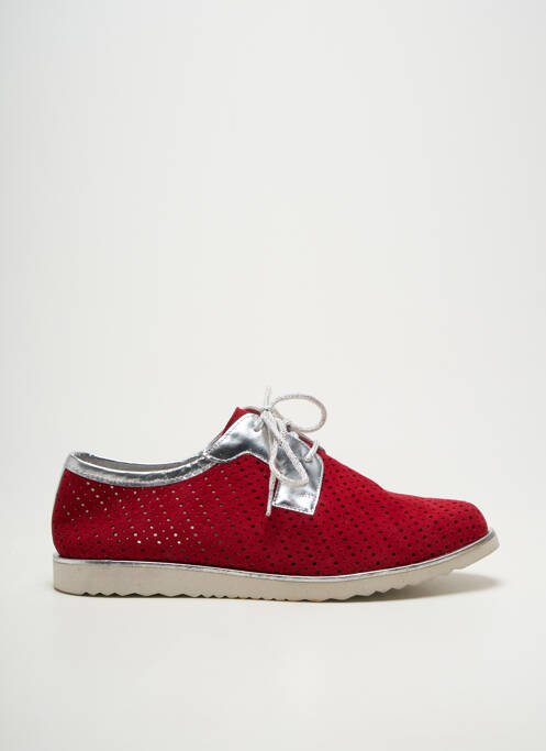 Derbies tissage satiné talon plat jusqu'à 3cm rouge SMANN femme