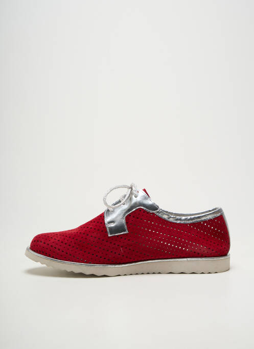 Derbies tissage satiné talon plat jusqu'à 3cm rouge SMANN femme