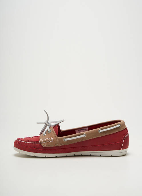Chaussures bâteau bout rond talon plat jusqu'à 3cm rouge SMANN femme