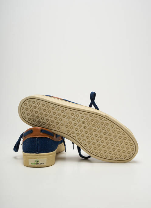 Chaussures bâteau voute plantaire bout rond bleu SHOECOLOGY homme
