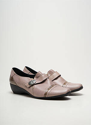 Derbies matière lisse talon de 4 à 6cm beige GEO-REINO femme