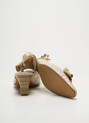 Escarpins tissage satiné talon de 4 à 6cm beige J.METAYER femme