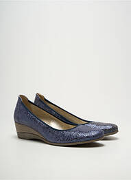 Escarpins tissage satiné talon de 4 à 6cm bleu J.METAYER femme