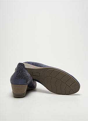 Escarpins tissage satiné talon de 4 à 6cm bleu J.METAYER femme