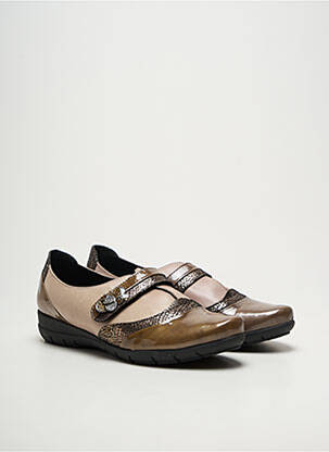 Derbies matière lisse talon plat jusqu'à 3cm marron GEO-REINO femme