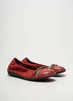 Ballerines bout rond talon plat jusqu'à 3cm rouge JANA femme