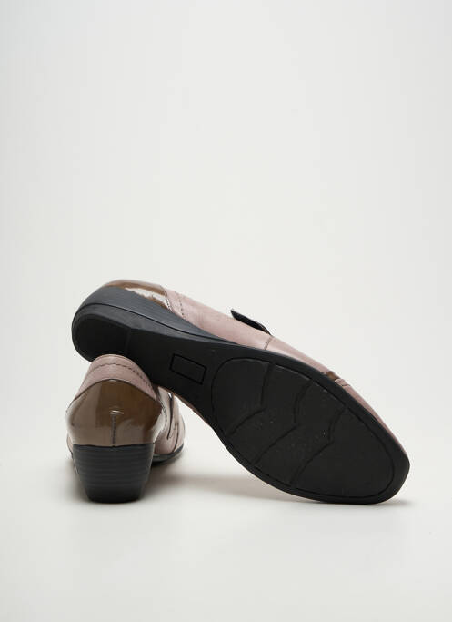 Derbies matière lisse talon de 4 à 6cm beige GEO-REINO femme
