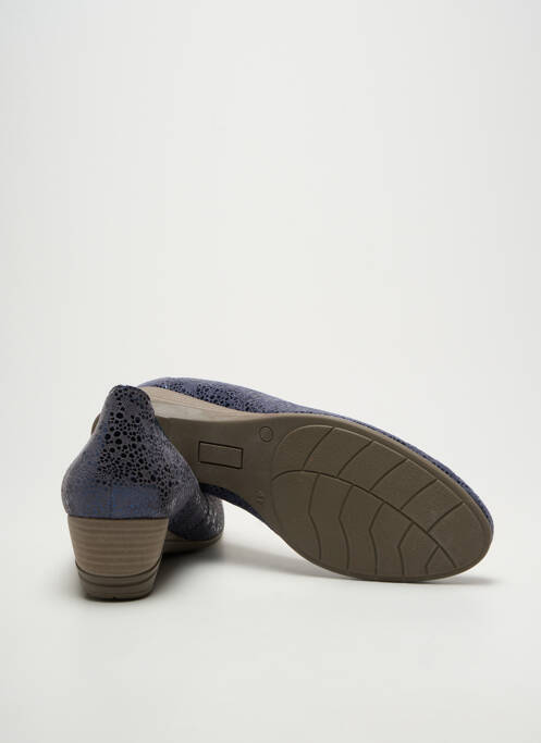 Escarpins tissage satiné talon de 4 à 6cm bleu J.METAYER femme