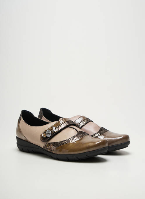 Derbies matière lisse talon plat jusqu'à 3cm marron GEO-REINO femme