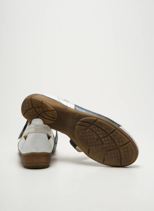 Ballerines fermeture scratch talon plat jusqu'à 3cm bleu GEO-REINO femme