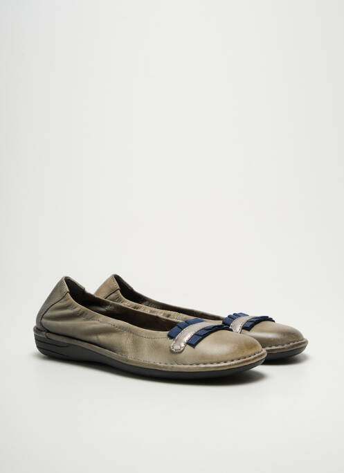 Ballerines bout rond talon plat jusqu'à 3cm gris JANA femme