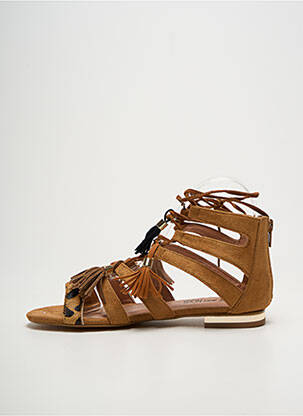 Sandales/nu pieds chiquet talon plat jusqu'à 3cm marron ELUE PAR NOUS femme