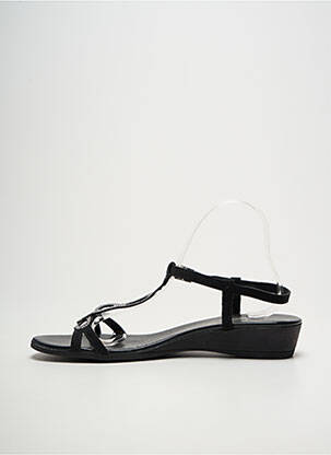 Sandales/nu pieds tissage satiné talon plat jusqu'à 3cm noir SANTAFE femme