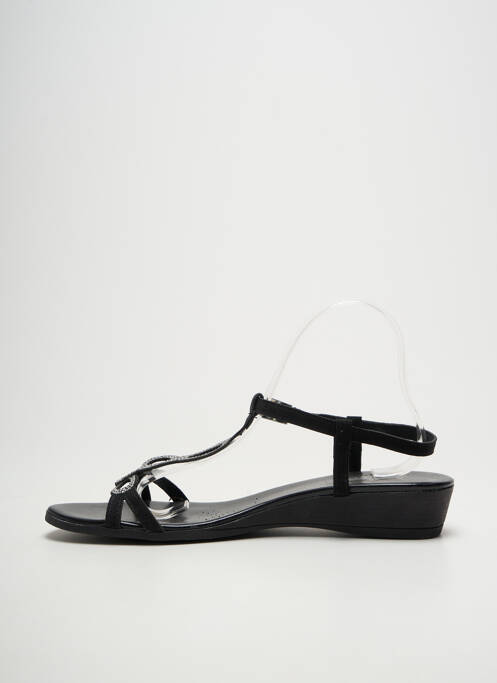 Sandales/nu pieds tissage satiné talon plat jusqu'à 3cm noir SANTAFE femme