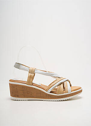Sandales/nu pieds talon compensé talon de 4 à 6cm beige MARILA femme