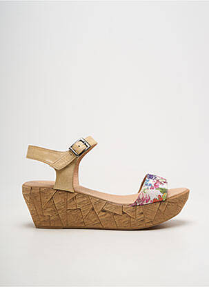 Sandales/nu pieds tissage satiné talon de 4 à 6cm beige BERTUCHI femme