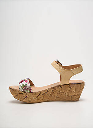 Sandales/nu pieds tissage satiné talon de 4 à 6cm beige BERTUCHI femme