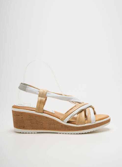 Sandales/nu pieds talon compensé talon de 4 à 6cm beige MARILA femme