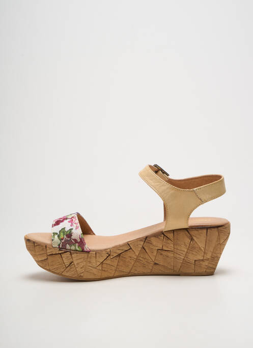 Sandales/nu pieds tissage satiné talon de 4 à 6cm beige BERTUCHI femme