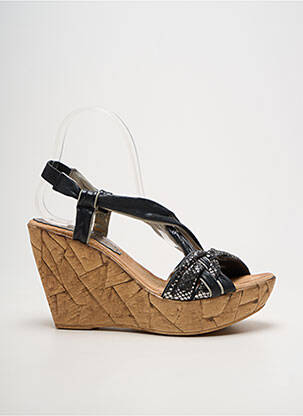 Sandales/nu pieds talon compensé talon haut de 10cm et plus noir BERTUCHI femme
