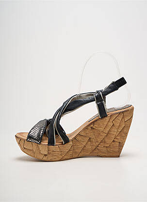 Sandales/nu pieds talon compensé talon haut de 10cm et plus noir BERTUCHI femme