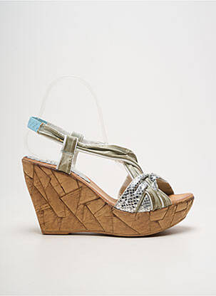 Sandales/nu pieds talon compensé talon haut de 10cm et plus gris BERTUCHI femme