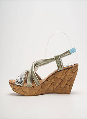 Sandales/nu pieds talon compensé talon haut de 10cm et plus gris BERTUCHI femme