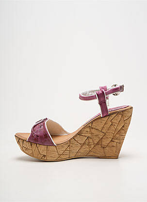 Sandales/nu pieds talon compensé talon haut de 10cm et plus violet BERTUCHI femme