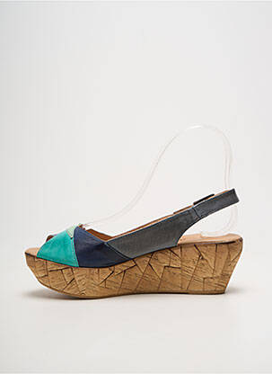 Sandales/nu pieds talon compensé talon de 4 à 6cm bleu BERTUCHI femme