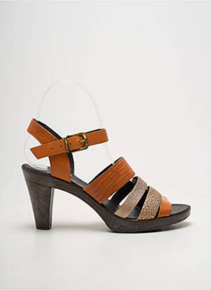 Sandales/nu pieds tissage satiné talon de 7 à 9cm orange KARSTON femme