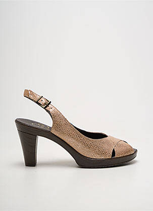 Sandales/nu pieds tissage satiné talon de 7 à 9cm beige KARSTON femme