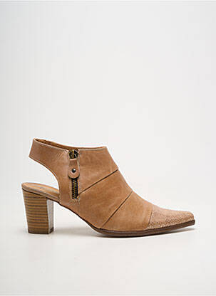 Bottines/boots tissage satiné talon de 4 à 6cm marron KARSTON femme