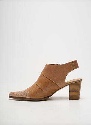 Bottines/boots tissage satiné talon de 4 à 6cm marron KARSTON femme
