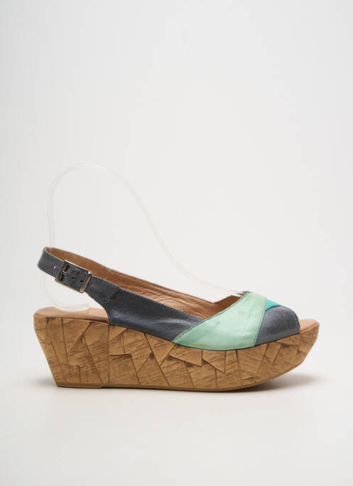 Sandales/nu pieds talon compensé talon de 4 à 6cm bleu BERTUCHI femme