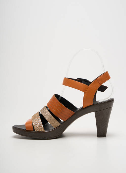 Sandales/nu pieds tissage satiné talon de 7 à 9cm orange KARSTON femme