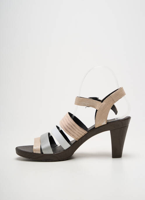 Sandales/nu pieds fermeture boucle(s) talon de 7 à 9cm beige KARSTON femme