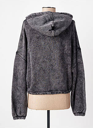 Sweat-shirt à capuche col v manches longues gris ROSE GARDEN femme