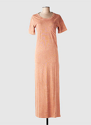 Robe longue manches courtes manches courtes orange ROSE GARDEN femme
