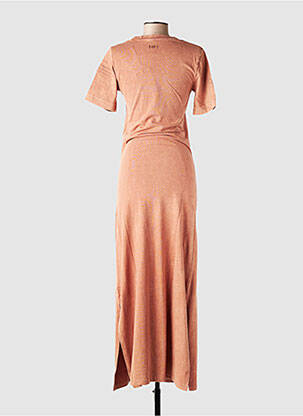 Robe longue manches courtes manches courtes orange ROSE GARDEN femme