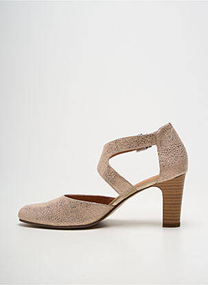 Escarpins tissage satiné talon de 7 à 9cm or KARSTON femme
